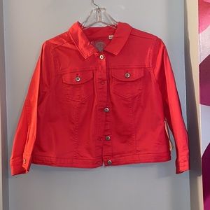 New! Plus Size Cropped Jean Jacket